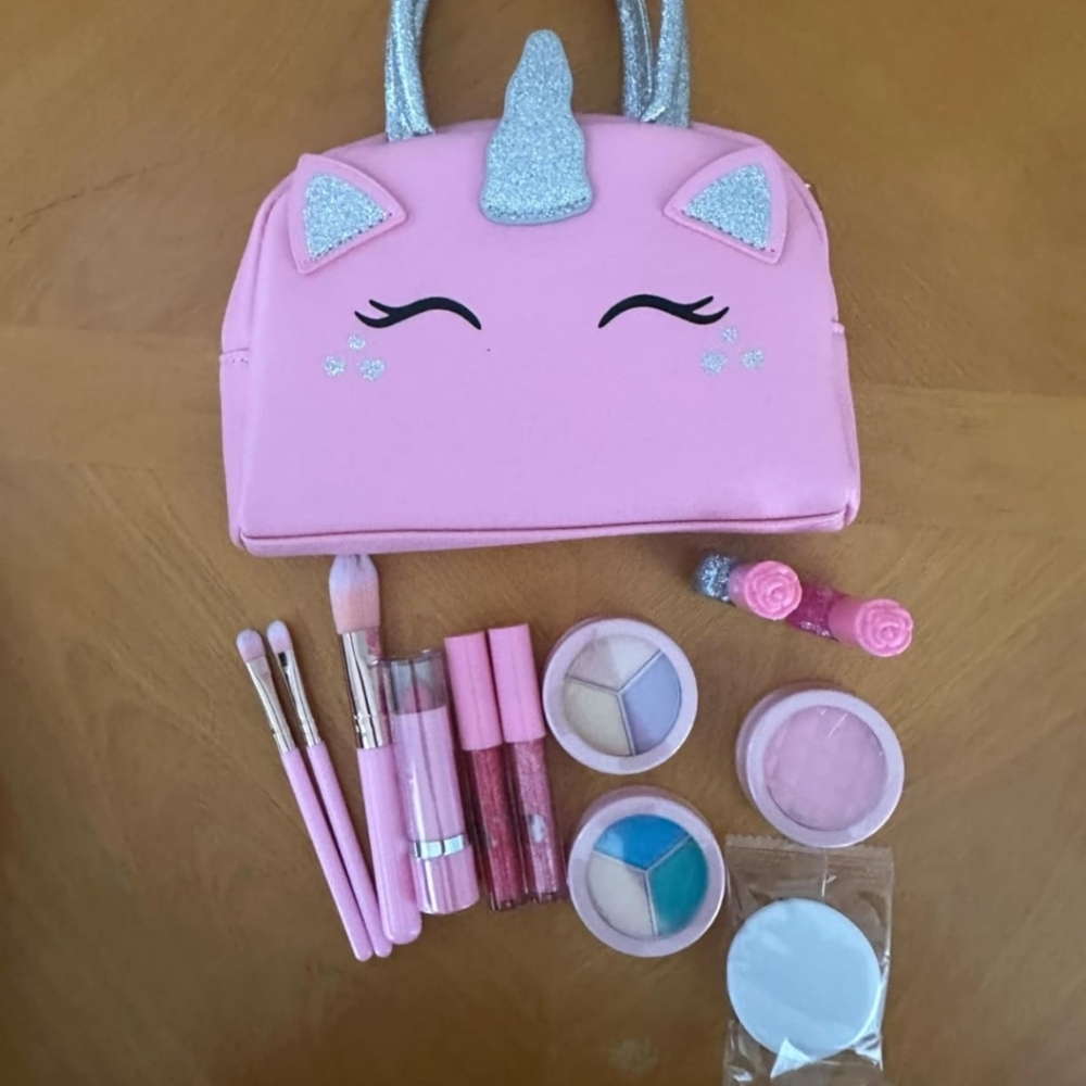 Pink Unicorn Makeup Bag for Kids